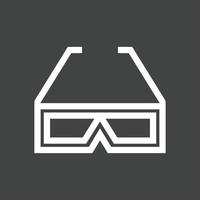 3D glasses Line Inverted Icon vector