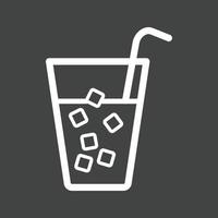bebida con icono de línea de hielo invertida vector