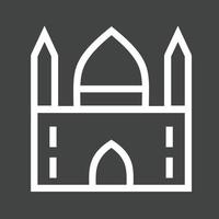 Mosque Line Inverted Icon vector