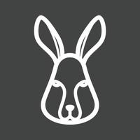 Rabbit Face Line Inverted Icon vector