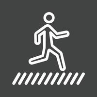 Zebra Crossing Line Inverted Icon vector