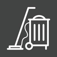 Vaccum Cleaner Line Inverted Icon vector