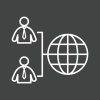 Globally Connected User Line Inverted Icon vector