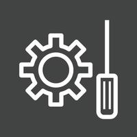 Technical Services Line Inverted Icon vector