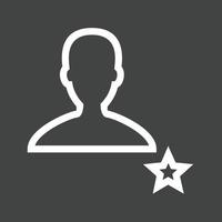 icono invertido de línea de perfil masculino favorito vector