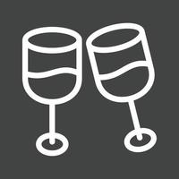 Champagne in Glass Line Inverted Icon vector