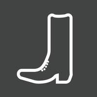 Cowboy Boot Line Inverted Icon vector