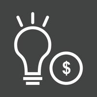 Convert Idea into Money Line Inverted Icon vector