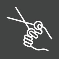 Holding Scissors Line Inverted Icon vector