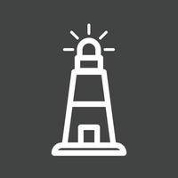 Lighthouse Line Inverted Icon vector