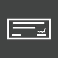 Cheque Line Inverted Icon vector