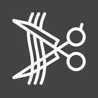 Hair Cut Line Inverted Icon vector