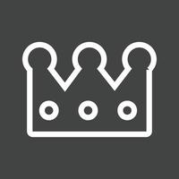 King's Crown Line Inverted Icon vector