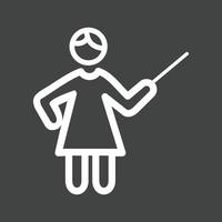 Woman Teaching Line Inverted Icon vector