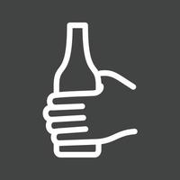 Holding Bottle Line Inverted Icon vector