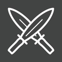 Two Swords Line Inverted Icon vector