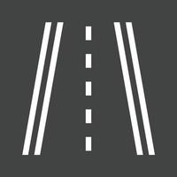 icono de línea de carretera invertida vector