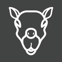 Camel Face Line Inverted Icon vector