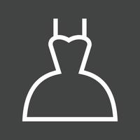 Woman's Dress Line Inverted Icon vector