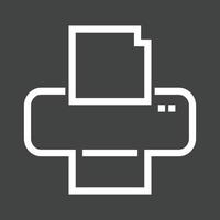 Printer IV Line Inverted Icon vector