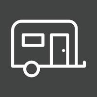 Camping Trailer Line Inverted Icon vector