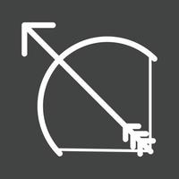icono de línea de tiro con arco invertida vector