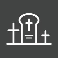 icono invertido de la línea del cementerio vector