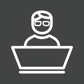 icono de línea de desarrollador de software invertido vector