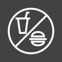 No Food or Drinks Line Inverted Icon vector