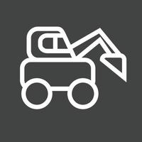Escavator Line Inverted Icon vector