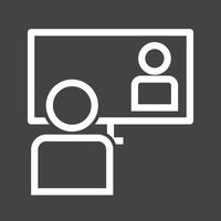 Online Lecture Line Inverted Icon vector