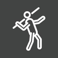 Javelin Throw Line Inverted Icon vector