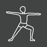 Warrior Pose Left Line Inverted Icon vector