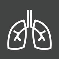 Lungs Line Inverted Icon vector