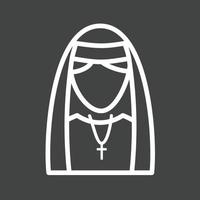Lady in Nun Dress Line Inverted Icon vector
