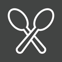 Spoons Line Inverted Icon vector