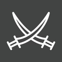 Two Swords Line Inverted Icon vector