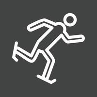 icono de línea de patines invertida vector