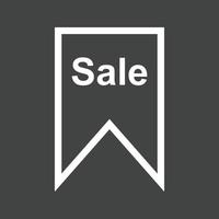 Sale Tag Line Inverted Icon vector