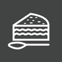 Chocolate cake piece Line Inverted Icon vector