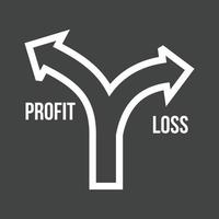 Profit Loss Line Inverted Icon vector