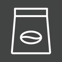 Coffee Bag Line Inverted Icon vector