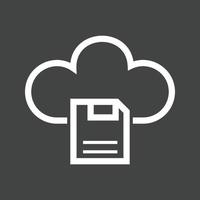 Cloud Storage Line Inverted Icon vector