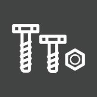 Nut and Bolt Line Inverted Icon vector