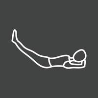 Low Boat Pose Line Inverted Icon vector