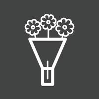 Bouquet Line Inverted Icon vector