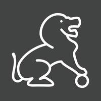 Lion Performing Line Inverted Icon vector