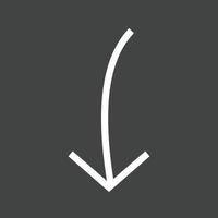 Arrow Pointing Down Line Inverted Icon vector