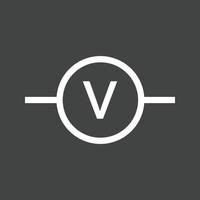 Voltmeter Line Inverted Icon vector