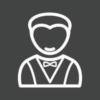 Man as Waiter Line Inverted Icon vector